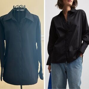 NWOT NA-KD Women’s Classic Cotton Black Button-Up Shirt